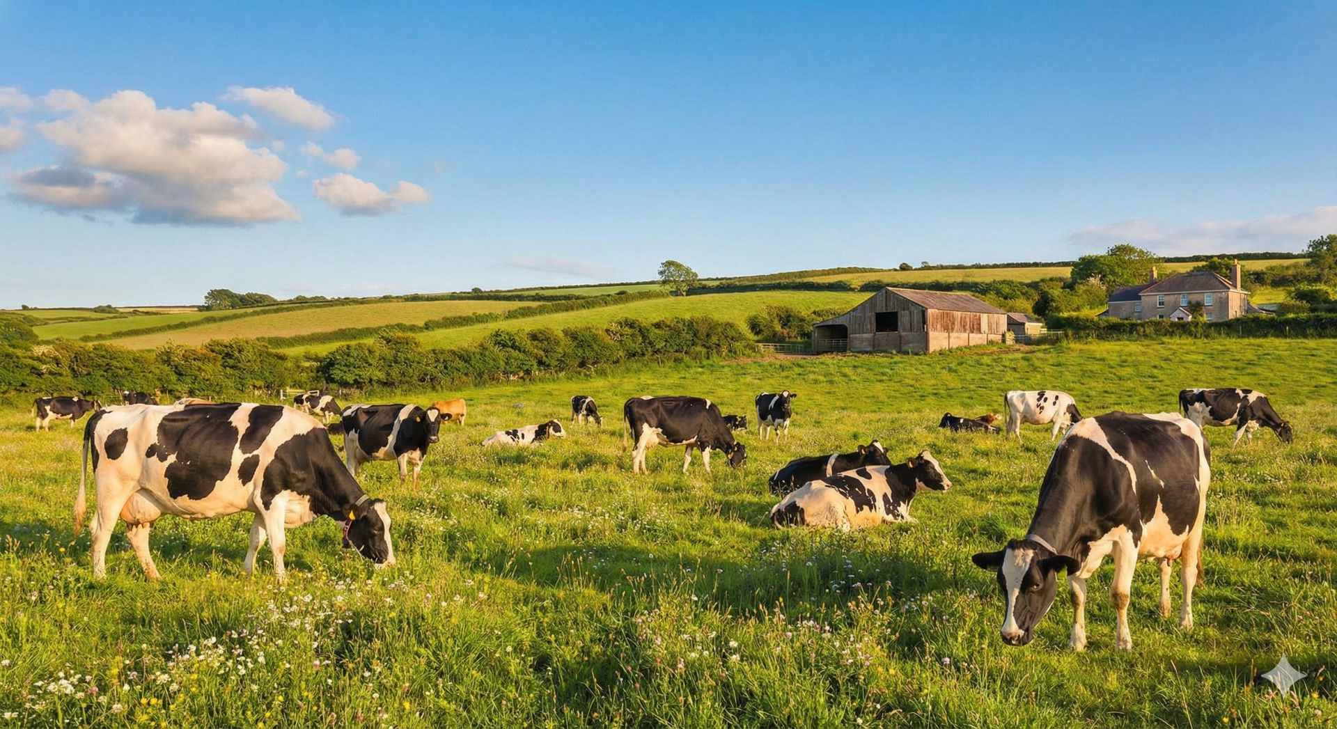 Un champ de vaches laitières